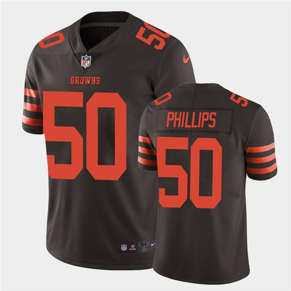 Mens Cleveland Browns #50 Jacob Phillips Nike Brown Color Rush Legend Player Jersey