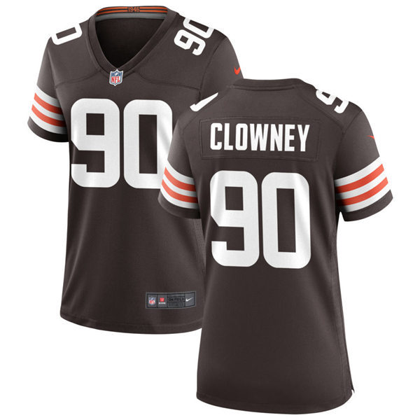 Womens Cleveland Browns #90 Jadeveon Clowney Nike Brown Home Vapor Limited Jersey