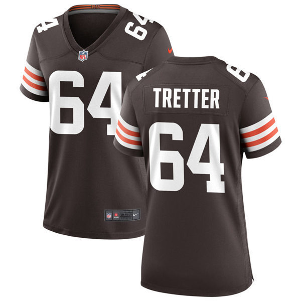 Womens Cleveland Browns #64 J.C. Tretter Nike Brown Home Vapor Limited Jersey