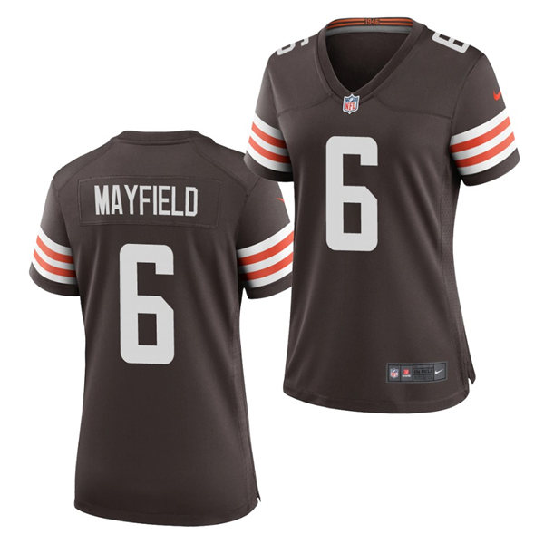 Womens Cleveland Browns #6 Baker Mayfield Nike Brown Home Vapor Limited Jersey