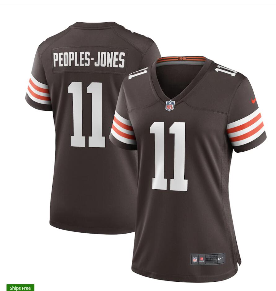 Womens Cleveland Browns #61 Donovan Peoples-Jones Nike Brown Home Vapor Limited Jersey