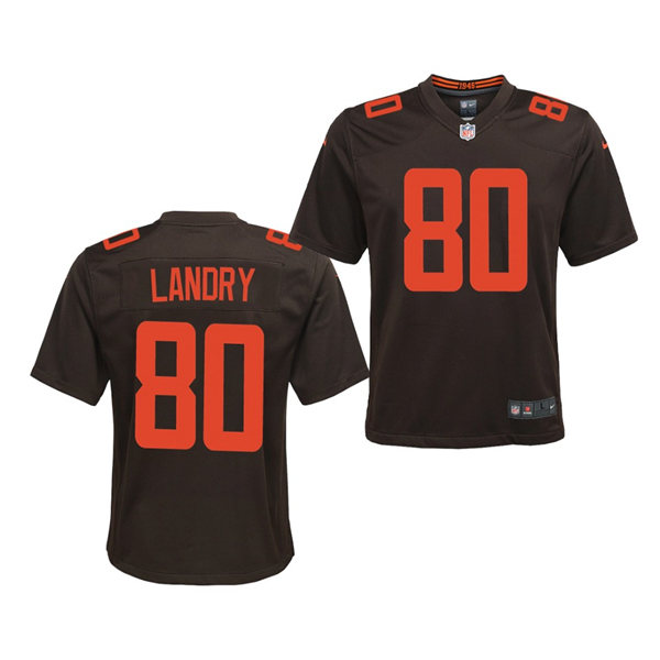 Youth Cleveland Browns #80 Jarvis Landry Nike Brown Alternate Vapor Limited Jersey
