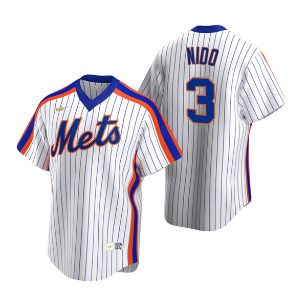 Mens New York Mets #3 Tomas Nido Nike White Cooperstown Collection Jersey