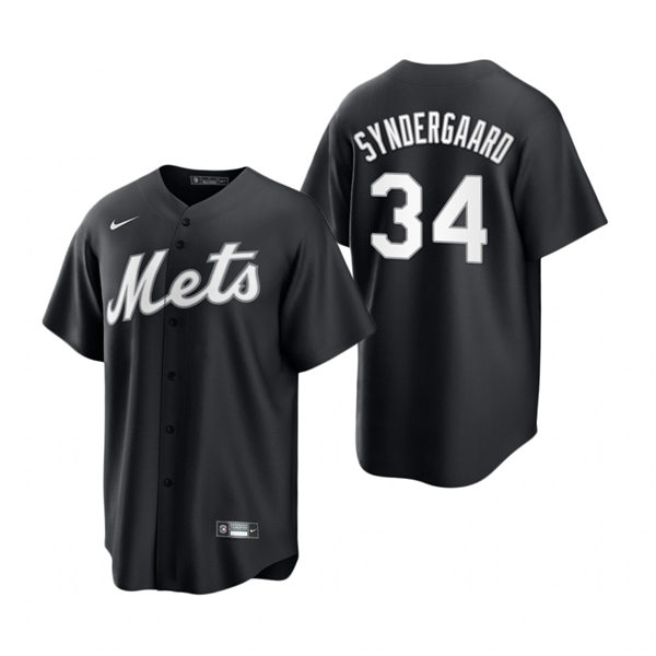 Mens New York Mets #34 Noah Syndergaard Nike Stitched 2021 Black Fashion Jersey