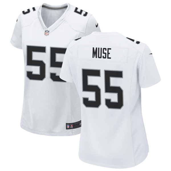 Womens Las Vegas Raiders #55 Tanner Muse Nike White Vapor Limited Jersey