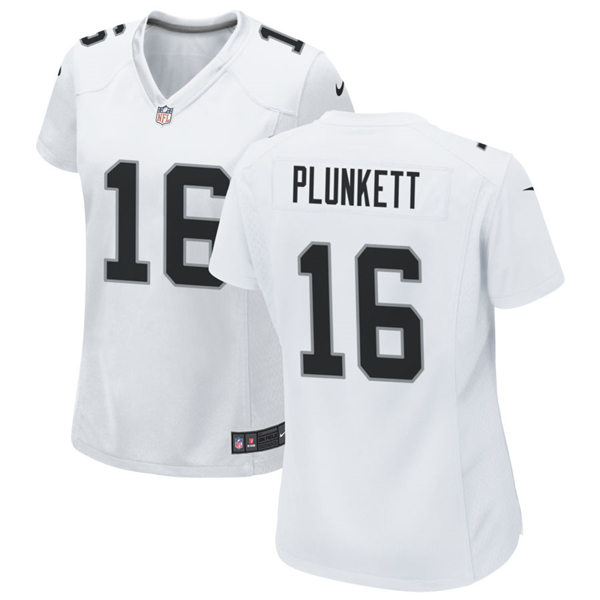 Womens Las Vegas Raiders Retired Player #16 Jim Plunkett Nike White Vapor Limited Jersey