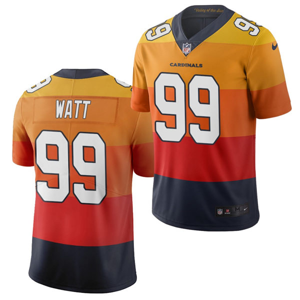 Mens Arizona Cardinals #99 J.J. Watt Nike Sunset Orange City Edition Vapor Limited Jersey