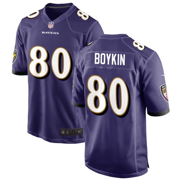 Mens Baltimore Ravens #80 Miles Boykin Nike Purple Vapor Limited Player Jersey