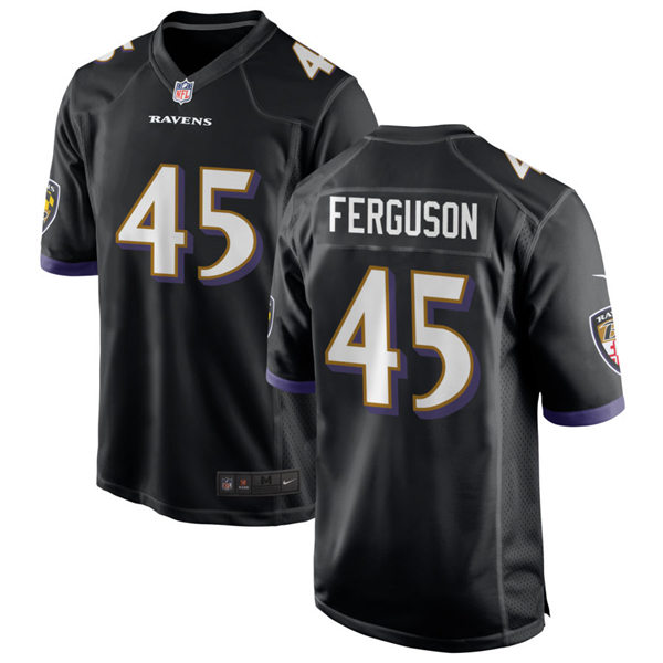 Mens Baltimore Ravens #45 Jaylon Ferguson Nike Black Vapor Limited Player Jersey