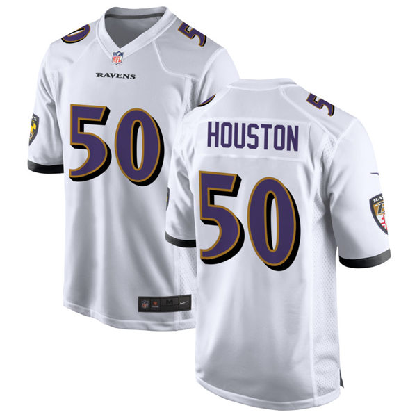 Mens Baltimore Ravens #50 Justin Houston Nike White Vapor Limited Player Jersey