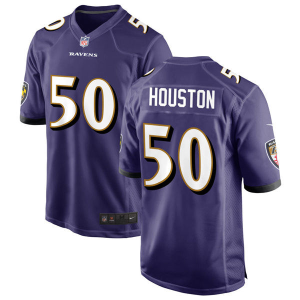 Mens Baltimore Ravens #50 Justin Houston Nike Purple Vapor Limited Player Jersey
