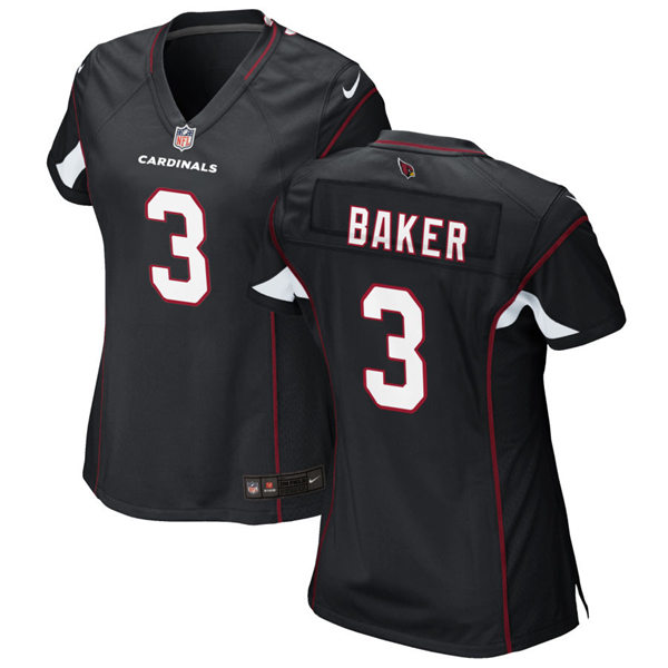 Womens Arizona Cardinals #3 Budda Baker Nike Alternate Black Vapor Limited Jersey