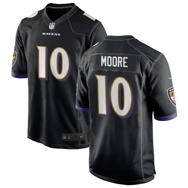 Mens Baltimore Ravens #10 Jaylon Moore Nike Black Vapor Limited Player Jersey