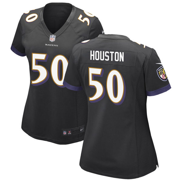 Womens Baltimore Ravens #50 Justin Houston Nike Black Vapor Limited Player Jersey