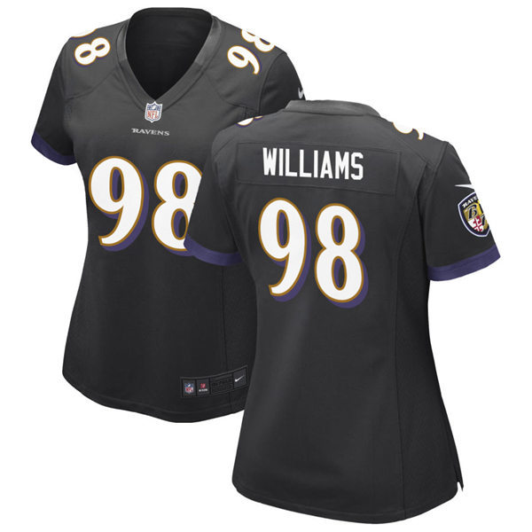 Womens Baltimore Ravens #98 Brandon Williams Nike Black Vapor Limited Player Jersey