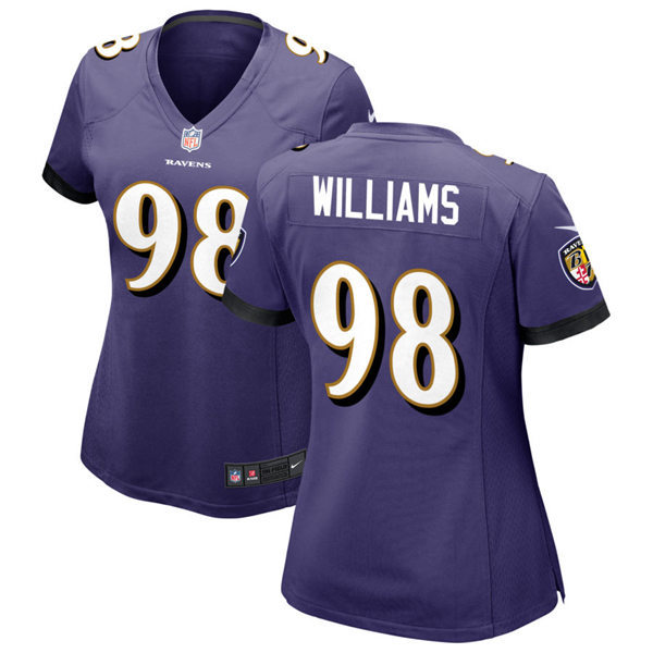 Womens Baltimore Ravens #98 Brandon Williams Nike Purple Vapor Limited Player Jersey