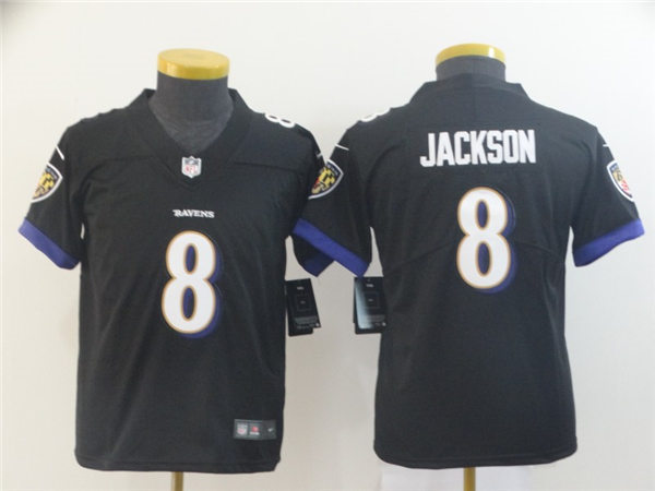 Youth Baltimore Ravens #8 Lamar Jackson Nike Black Stitched NFL Limited Jersey