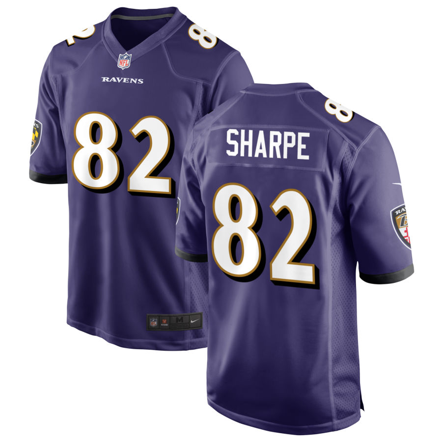 Mens Baltimore Ravens Retired Player #82 Shannon Sharpe Nike Purple Vapor Limited Player Jersey