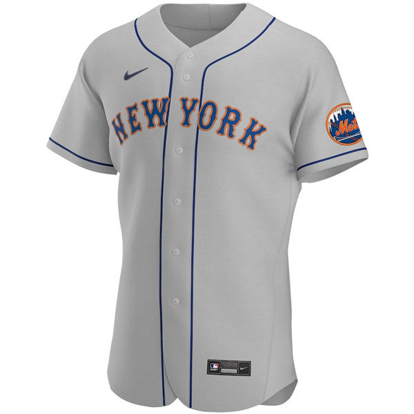 Mens New York Mets #23 Javier Baez Nike Grey Road FlexBase Jersey