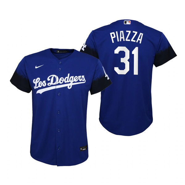 Youth Los Angeles Dodgers #31 Mike Piazza Nike Royal 2021 MLB City Connect Jersey
