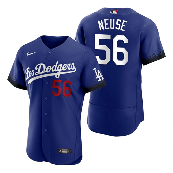 Mens Los Angeles Dodgers #56 Sheldon Neuse Nike Royal Stitched 2021 Los Angeles City Connect Jersey