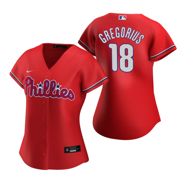 Womens Philadelphia Phillies #18 Didi Gregorius Nike Red Alternate Jersey