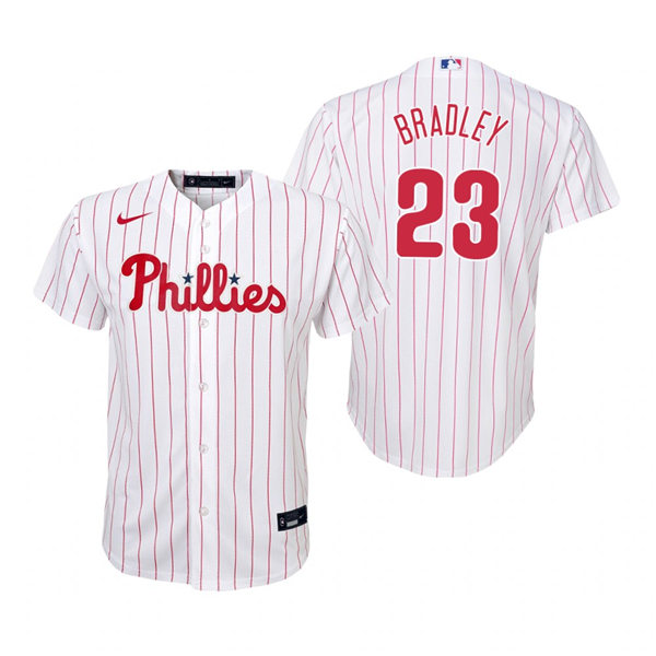 Youth Philadelphia Phillies #23 Archie Bradley Nike White Pinstripe Home Jersey