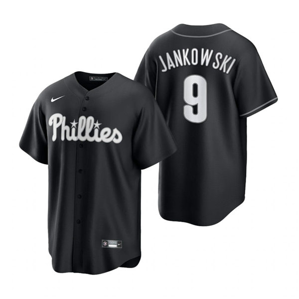 Mens Philadelphia Phillies #9 Travis Jankowski Nike 2021 Black Fashion Jersey