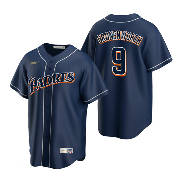 Mens San Diego Padres #9 Jake Cronenworth Nike Navy Cooperstown Collection Jersey