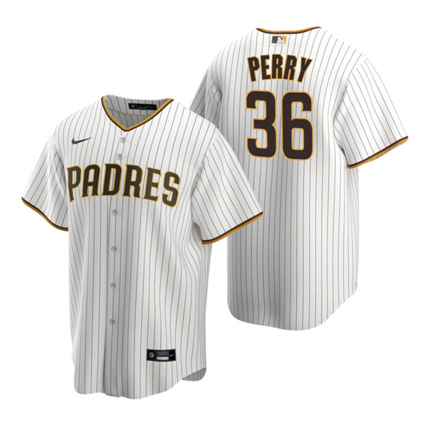 Mens San Diego Padres Retired Player #36 Gaylord Perry Nike White Brown Home Coo Base Stitched MLB Jersey