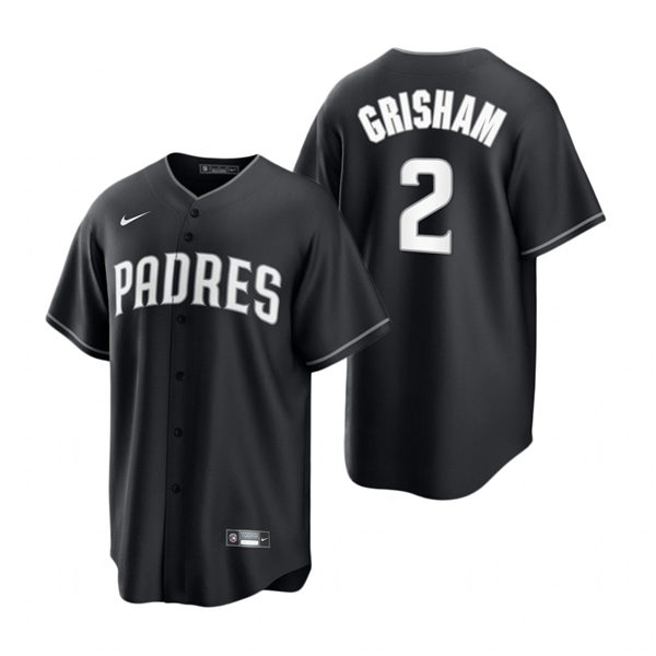 Mens San Diego Padres #2 Trent Grisham Nike 2021 Black Fashion Jersey