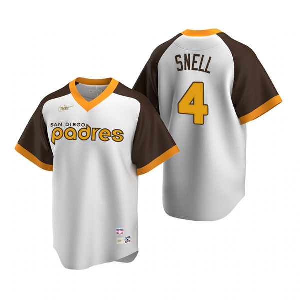 Mens San Diego Padres #4 Blake Snell Nike White Pullover Cooperstown Collection Jersey
