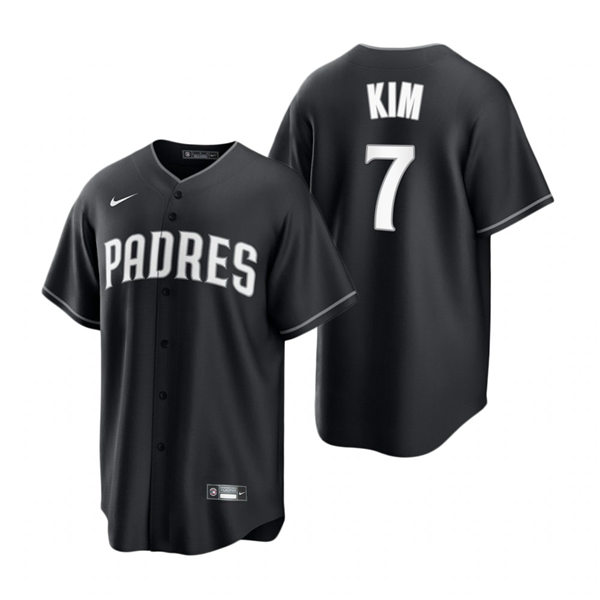 Mens San Diego Padres #7 Ha-seong Kim Nike 2021 Black Fashion Jersey