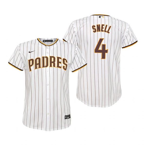 Youth San Diego Padres #4 Blake Snell Nike White Brown Home CooBase Stitched MLB Jersey