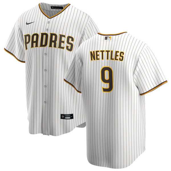 Youth San Diego Padres Retired Player #9 Graig Nettles Nike White Brown Home CooBase Stitched MLB Jersey