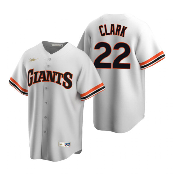 Mens San Francisco Giants #22 Will Clark Nike White Cooperstown Collection Jersey