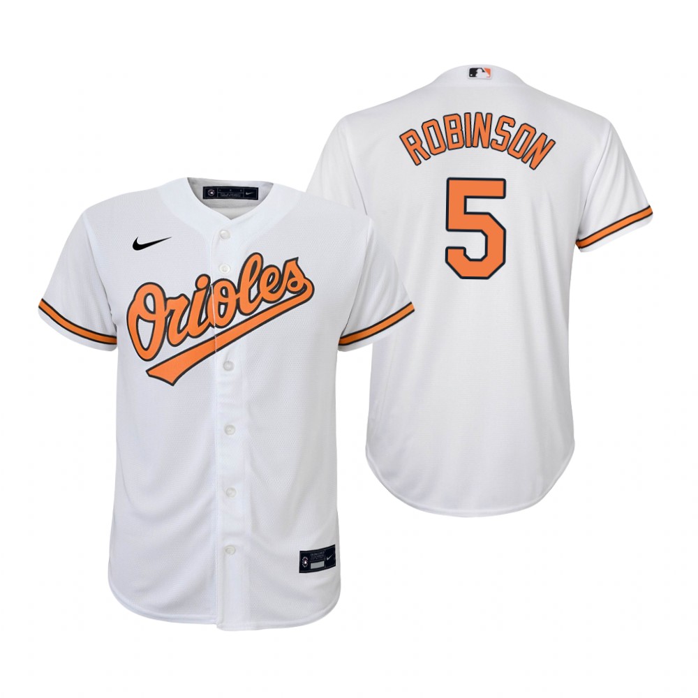 Youth Baltimore Orioles Retired Player #5 Brooks Robinson Nike Home White Jersey
