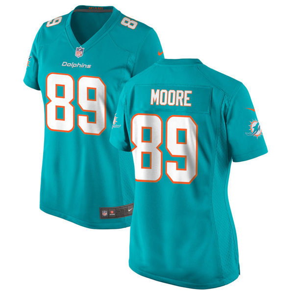 Womens Miami Dolphins Retired Player #89 Nat Moore Nike Aqua Vapor Limited Jersey