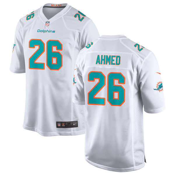Mens Miami Dolphins #26 Salvon Ahmed Nike White Vapor Limited Jersey