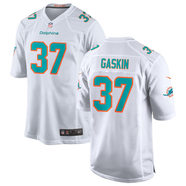 Mens Miami Dolphins #37 Myles Gaskin Nike White Vapor Limited Jersey