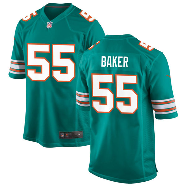 Mens Miami Dolphins #55 Jerome Baker Nike Aqua Retro Alternate Vapor Limited Jersey