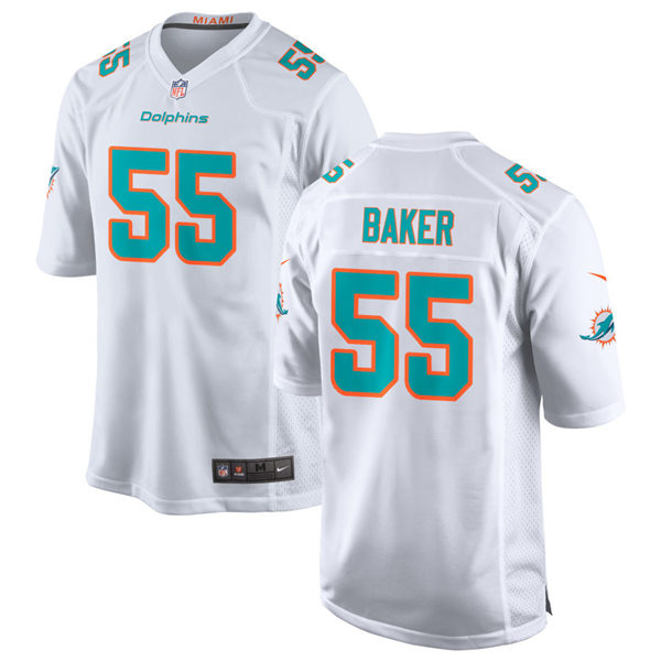 Mens Miami Dolphins #55 Jerome Baker Nike White Vapor Limited Jersey