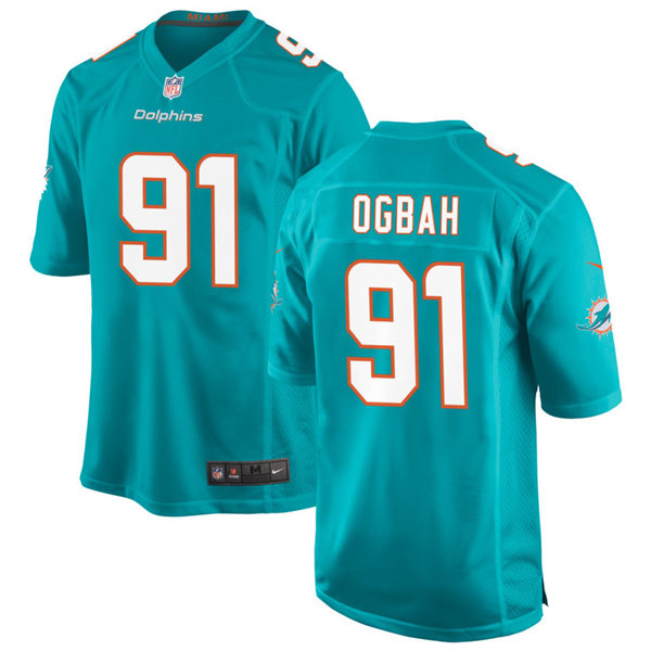 Mens Miami Dolphins #91 Emmanuel Ogbah Nike Aqua Vapor Limited Jersey