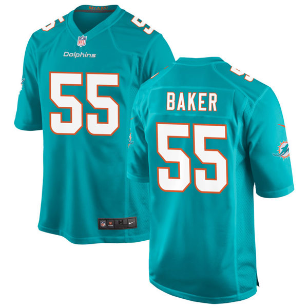 Mens Miami Dolphins #55 Jerome Baker Nike Aqua Vapor Limited Jersey