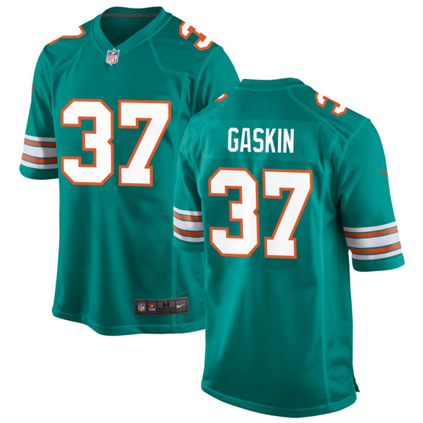 Mens Miami Dolphins #37 Myles Gaskin Nike Aqua Retro Alternate Vapor Limited Jersey