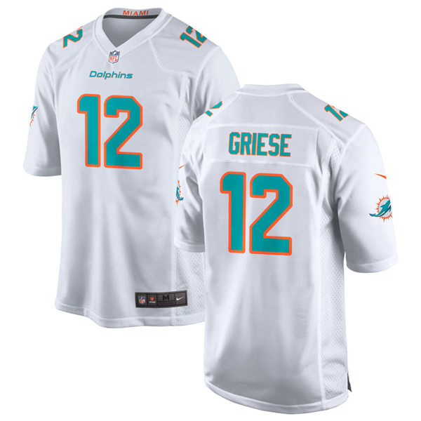 Youth Miami Dolphins Retired Player #12 Bob Griese Nike White Vapor Limited Jersey