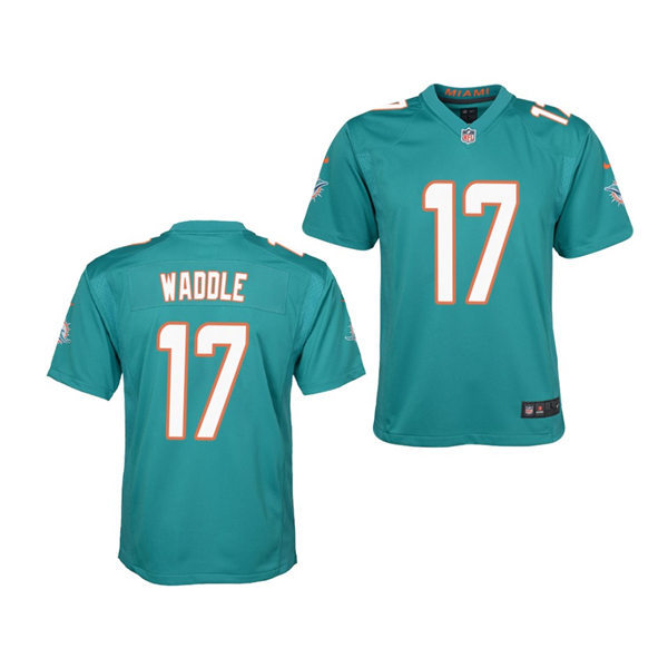 Youth Miami Dolphins #17 Jaylen Waddle Nike Aqua Vapor Limited Jersey