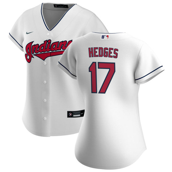 Womens Cleveland Indians #17 Austin Hedges Nike Home White Cool Base Jersey