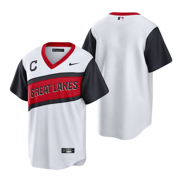 Mens Cleveland Indians Blank Nike White 2021 Little League Classic Team Jersey