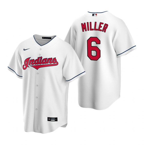 Mens Cleveland Indians #6 Owen Miller Nike Home White Cool Base Jersey